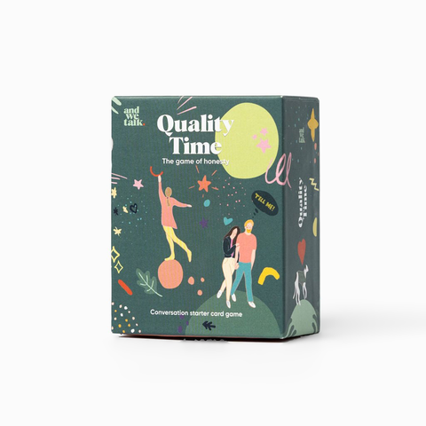 Schachtel des Gesprächskartenspiels Quality Time